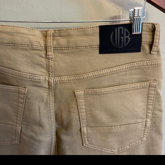 Men's Vintage Genes Black  Slim Fit Tan Jeans 32"Wx30"L - Picture 4 of 9
